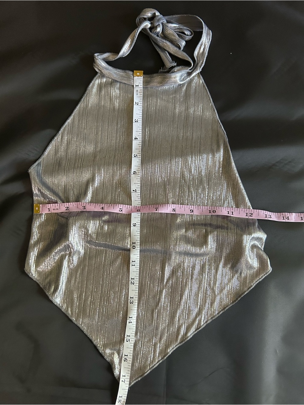 Shiny Silver Halter Camisole Top
